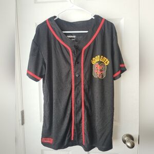 Chucky Good Guys #88 Button Up Baseball Jersey Top Mens L Wanna Play Black #88